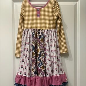 Cheeky Plum Gingham and Floral Girls Dress - Never Been Worn